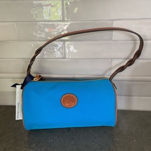 Beautiful new turquoise small barrel hand bag